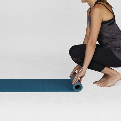 Gaiam Performance Soft Grip Yoga Mat Teal and Charcoal, Lightweight and Cushioned