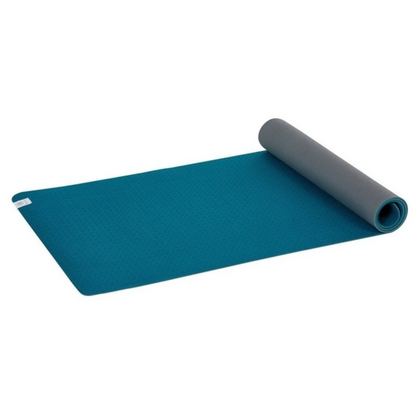 Gaiam Performance Soft Grip Yoga Mat Teal and Charcoal, Lightweight and Cushioned