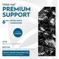Gaiam Performance Premium Support 6mm Yoga Mat, Dark Marble