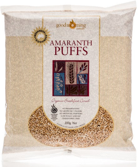 Good Morning Cereals Amaranth Puffs 175g, Australian Certified Organic