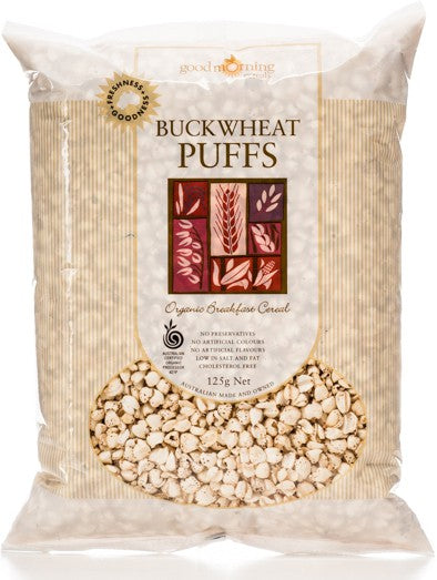 Good Morning Cereals Buckwheat Puffs 125g, Australian Certified Organic