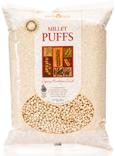 Good Morning Cereals Millet Puffs 175g, Australian Certified Organic