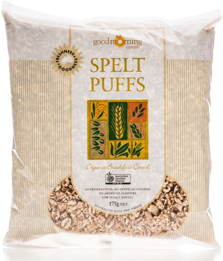 Good Morning Cereals Spelt Puffs 175g, Australian Certified Organic
