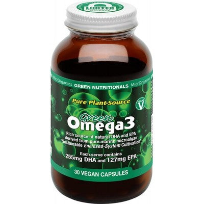 Green Nutritionals Plant Based Omega3, 30 Or 90 Capsules; Enhance Your Heart & Brain Health