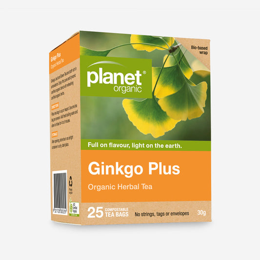 Planet Organic Herbal Tea 25 Tea Bags; Ginkgo Plus Blend; Dynamically Rich In Antioxidants