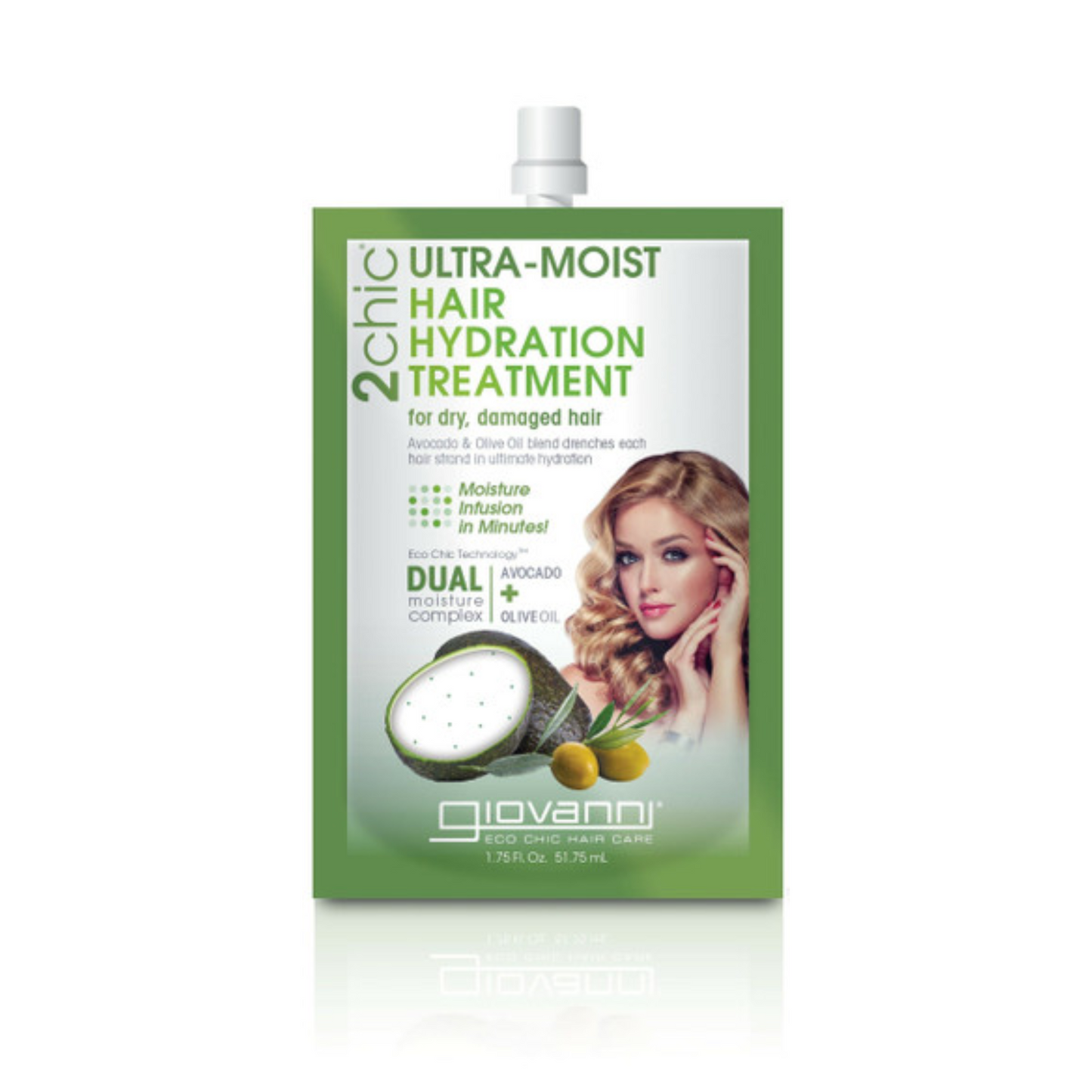 Giovanni 2Chic Ultra Moist Hair Hydration Treatment 51mL, For Dry & Damaged Hair