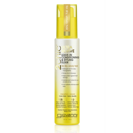Giovanni 2Chic Ultra-Revive Leave-In Conditioning & Styling Elixir 118mL, For Dry & Unruly Hair