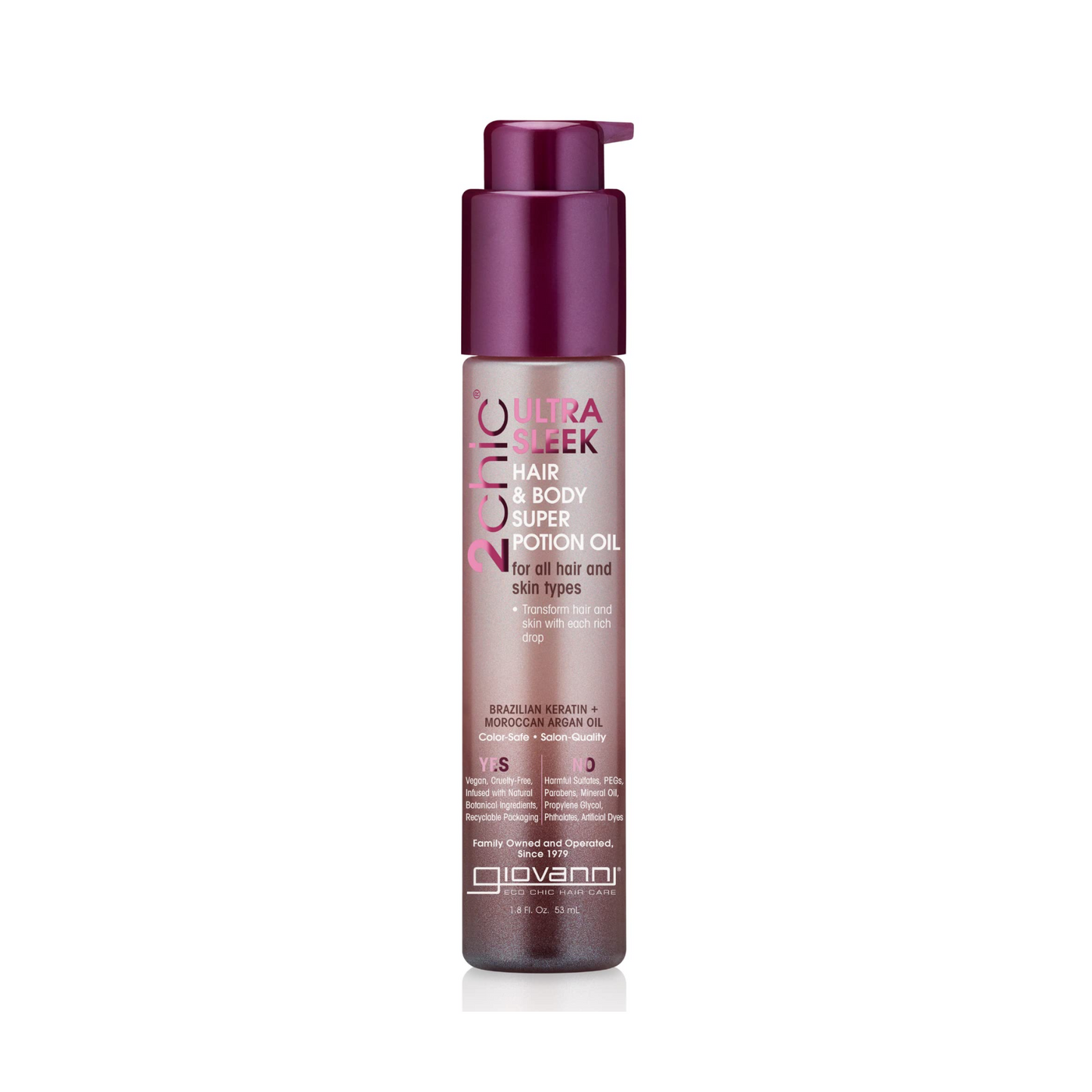 Giovanni 2Chic Ultra Sleek Hair & Body Super Potion 53mL, For All Hair Types
