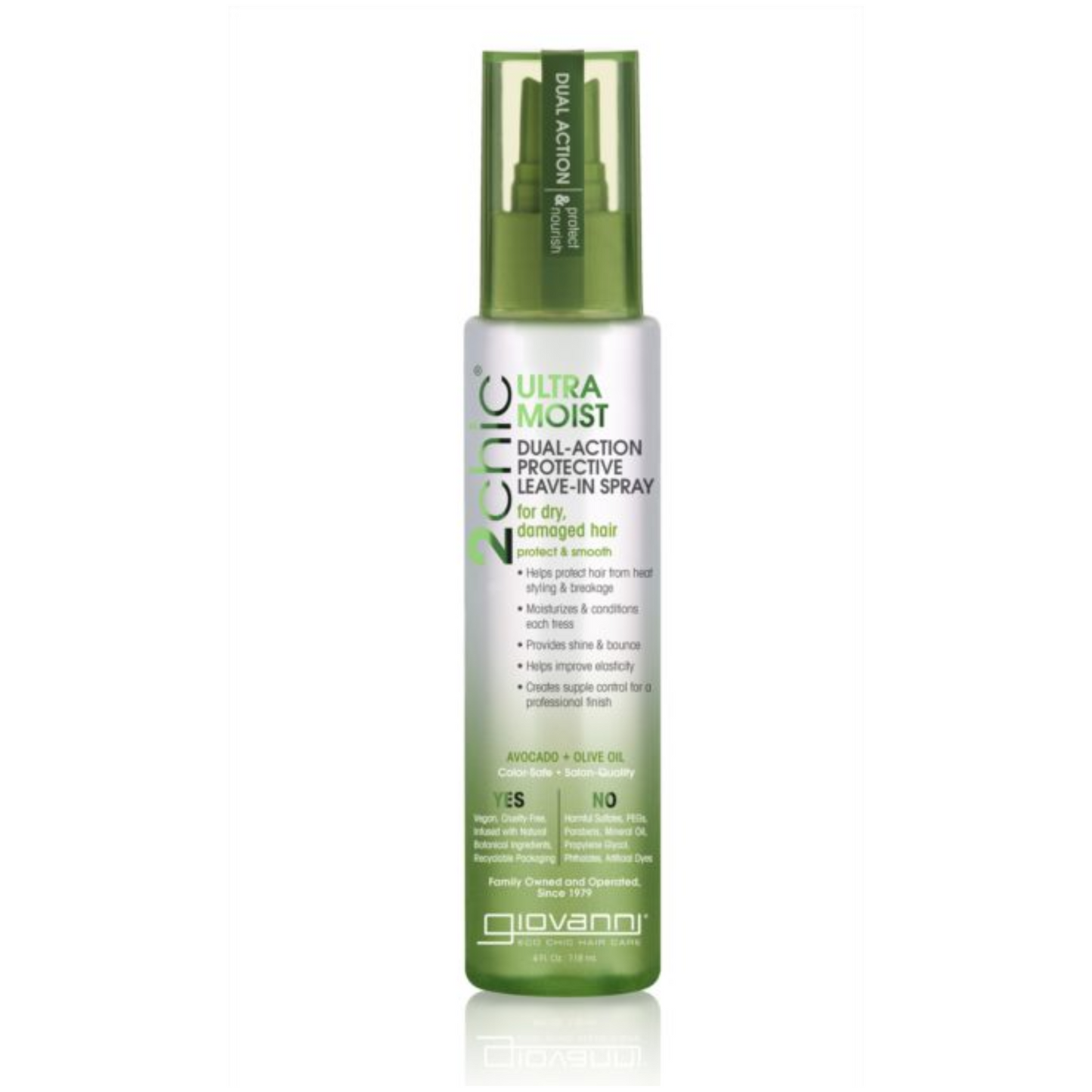 Giovanni 2Chic Ultra Moist Protective Leave In Spray 118ml, For Dry & Damaged Hair