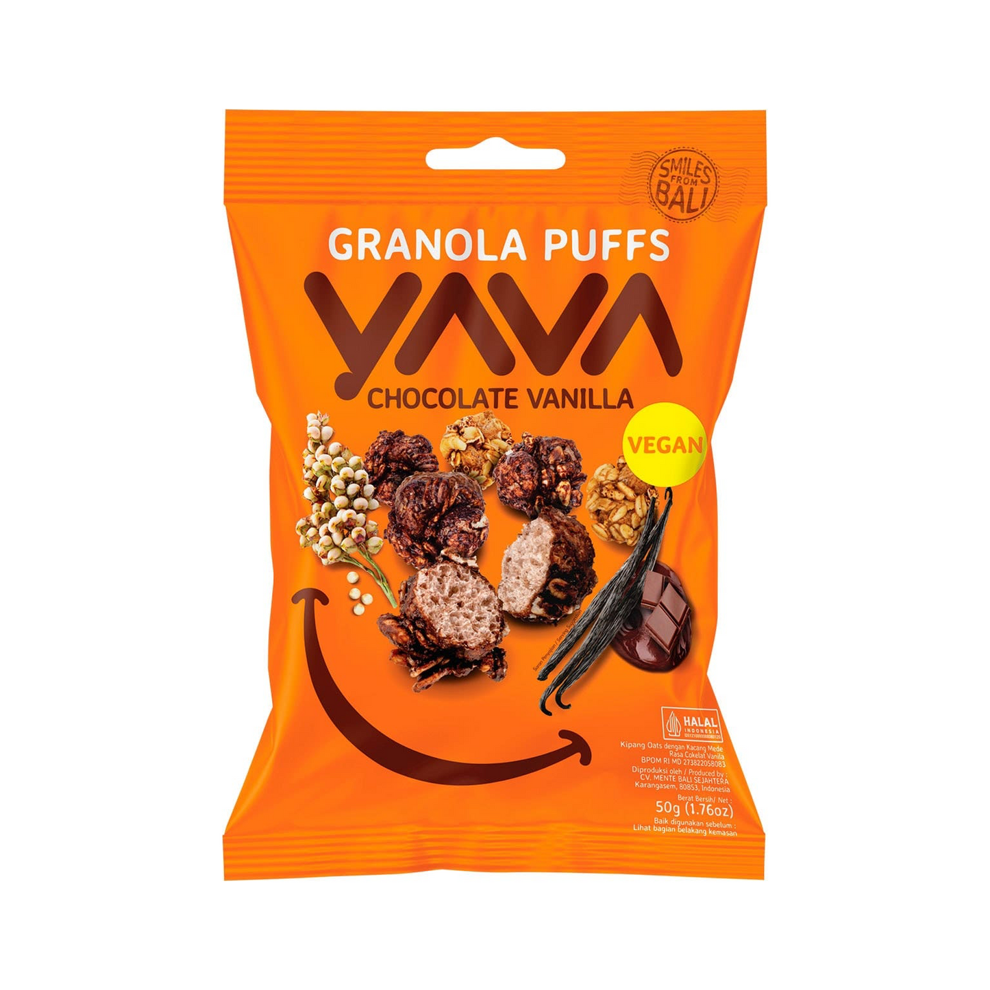 Yava Granola Puffs 50g, Chocolate Vanilla Flavour
