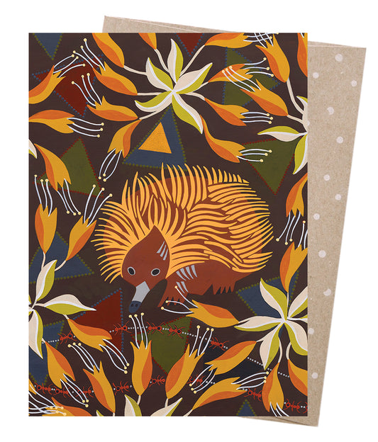 Earth Greetings Echidna At Dusk Card, Helen Ansell Collection (Includes One Card & One Kraft Envelope)