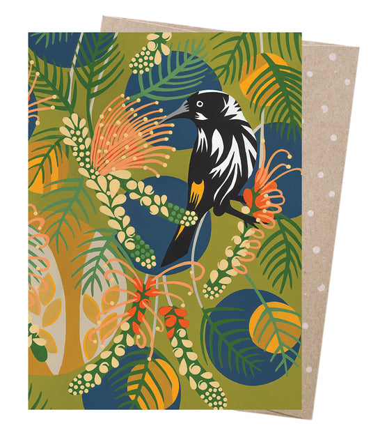 Earth Greetings New Holland Honeyeater Card, Helen Ansell Collection (Includes One Card & One Kraft Envelope)