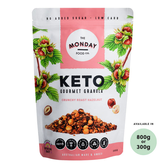 The Monday Food Co Keto Gourmet Granola 300g Or 800g, Crunchy Roast Hazelnut Flavour