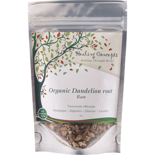 Healing Concepts Dandelion Root Raw Tea 50g, Certified Organic