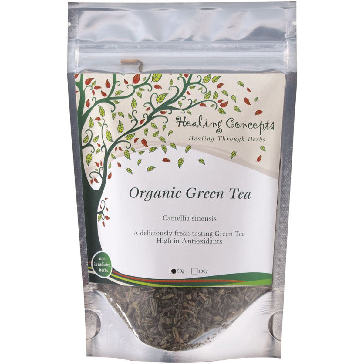 Healing Concepts Green Tea 50g, Certified Organic