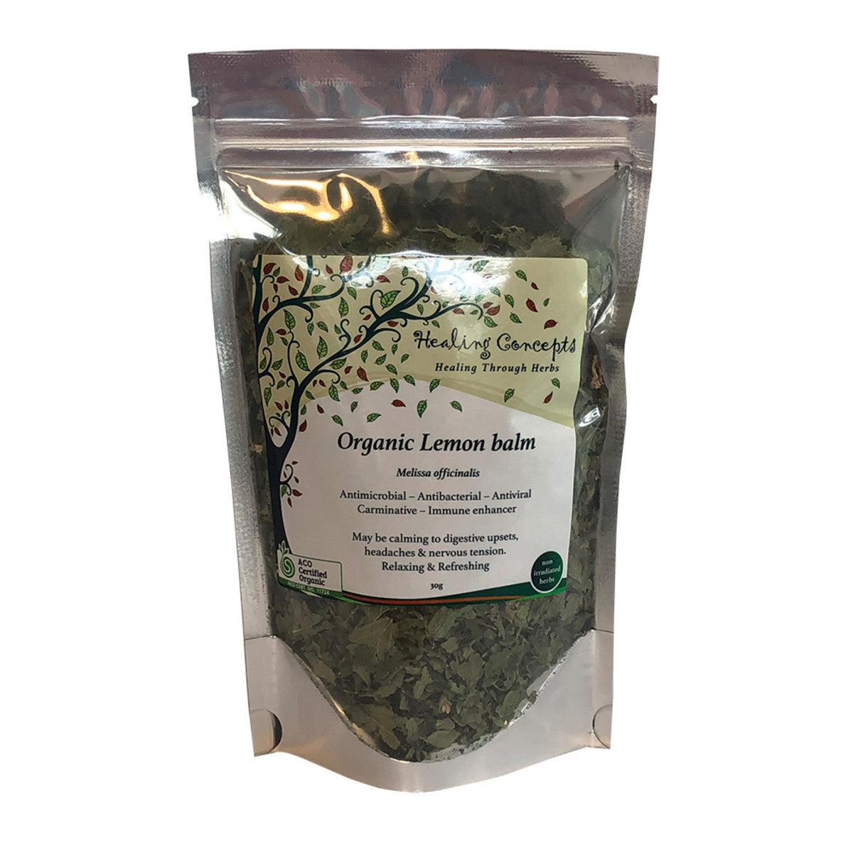 Healing Concepts Lemon Balm Tea 30g, Certified Organic