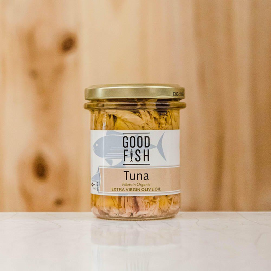Good Fish Tuna Fillets 195g, In Organic Extra Virgin Olive Oil (Glass Jar)