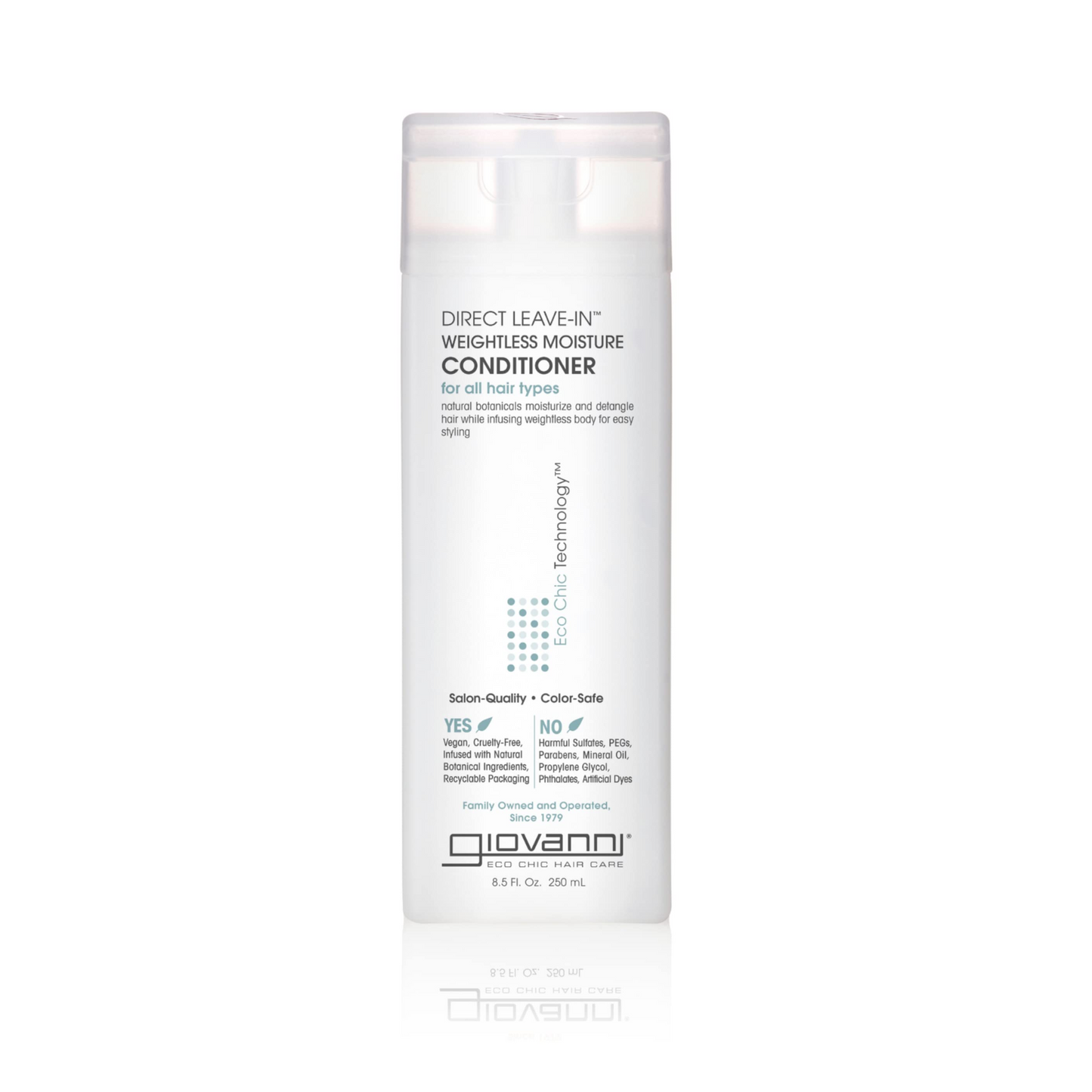 Giovanni Direct Leave-In Weightless Moisture Conditioner 250ml, Moisturises & Builds Body