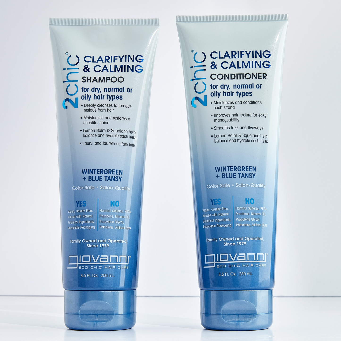 Giovanni 2Chic Clarifying & Calming Conditioner 250mL, Balances Hair for Suppleness & Shine