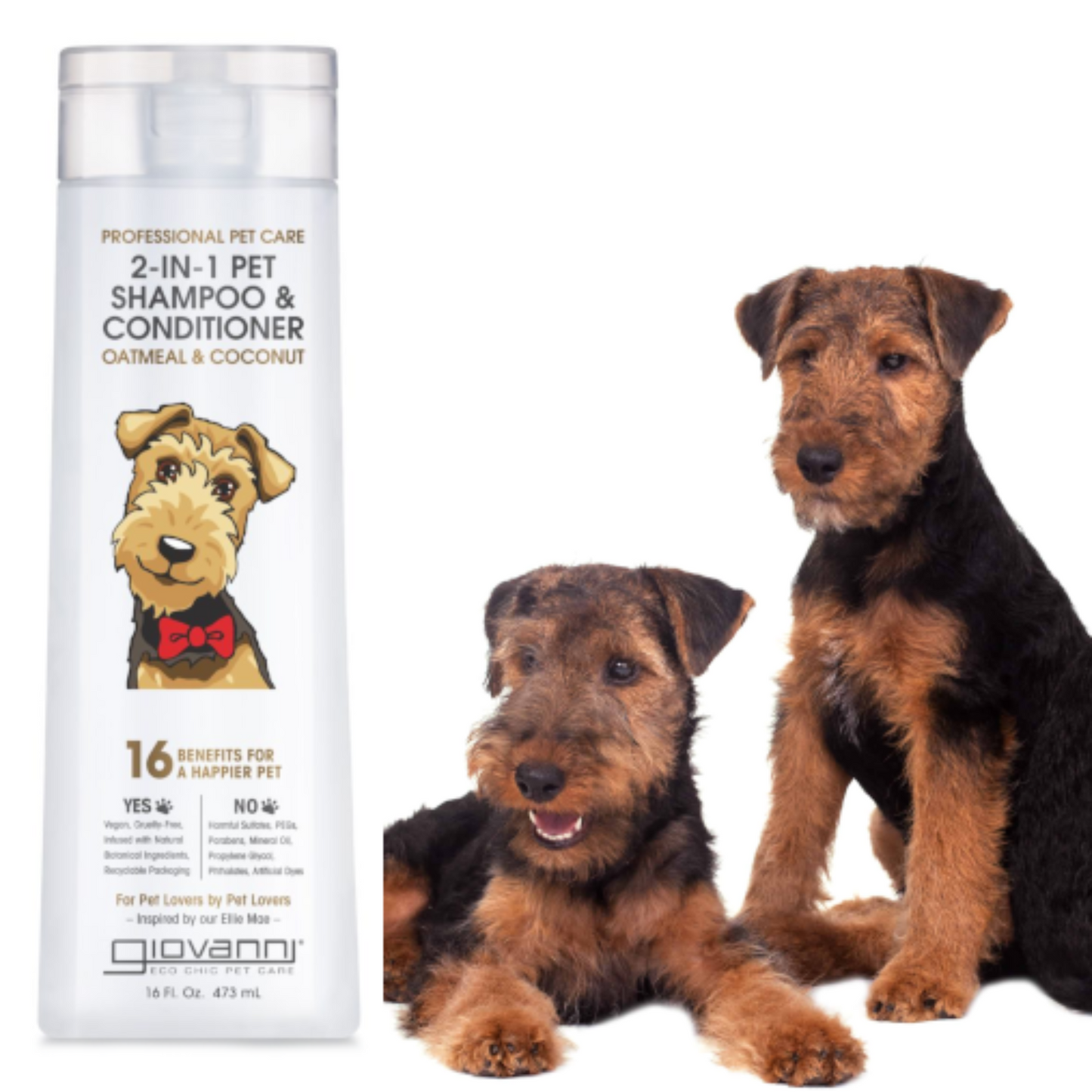 Giovanni Professional Pet 2-in-1 Pet Shampoo & Conditioner 473ml, Deeply Cleanses & Conditions Fur