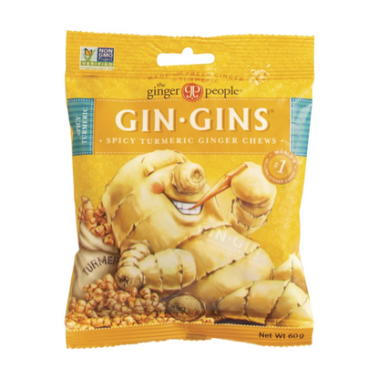 The Ginger People Gin Gins Chewy Ginger Candy 60g Or 150g, Spicy Turmeric Flavour