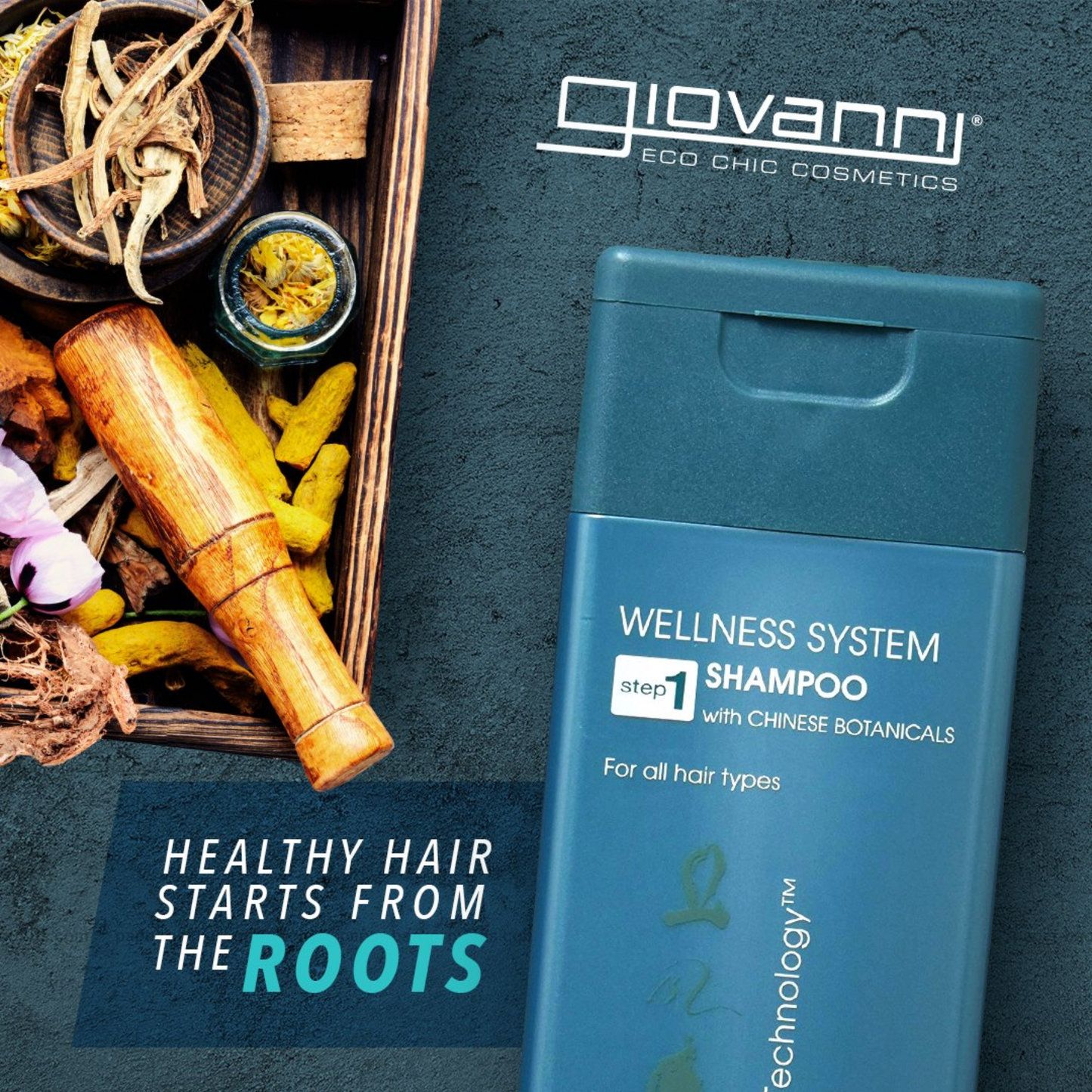 Giovanni Wellness System with Chinese Botanicals Shampoo 250ml, Deep Nourishment For Healthy Hair