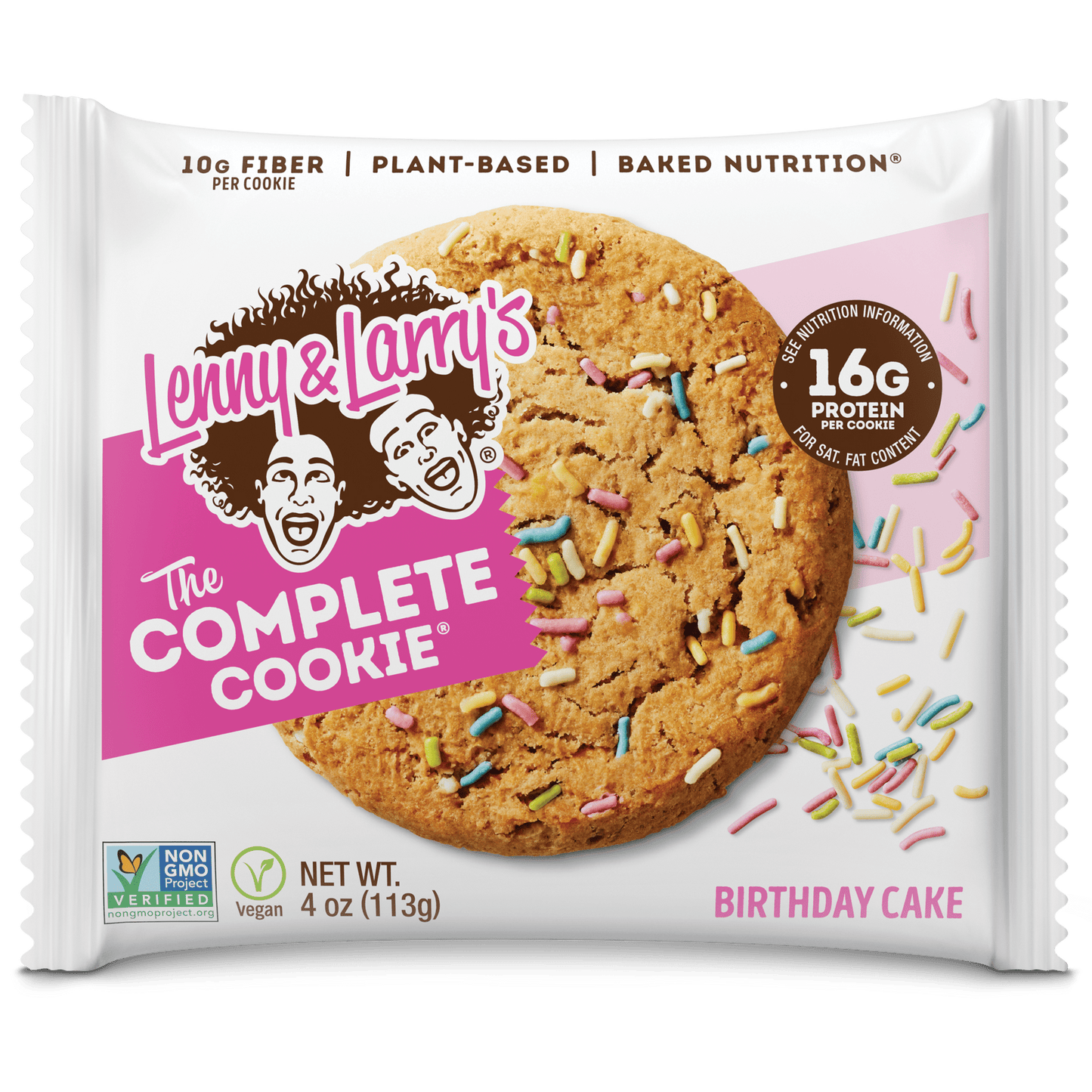 Lenny & Larry's The Complete Cookie, Single Cookie 113g Or A Box Of 12 Cookies, Birthday Cake Flavour Vegan