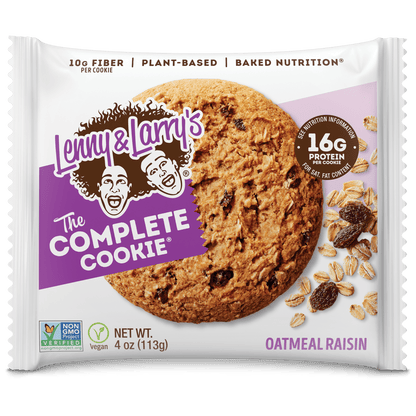 Lenny & Larry's The Complete Cookie, Single Cookie 113g Or A Box Of 12 Cookies, Oatmeal Raisin Flavour Vegan