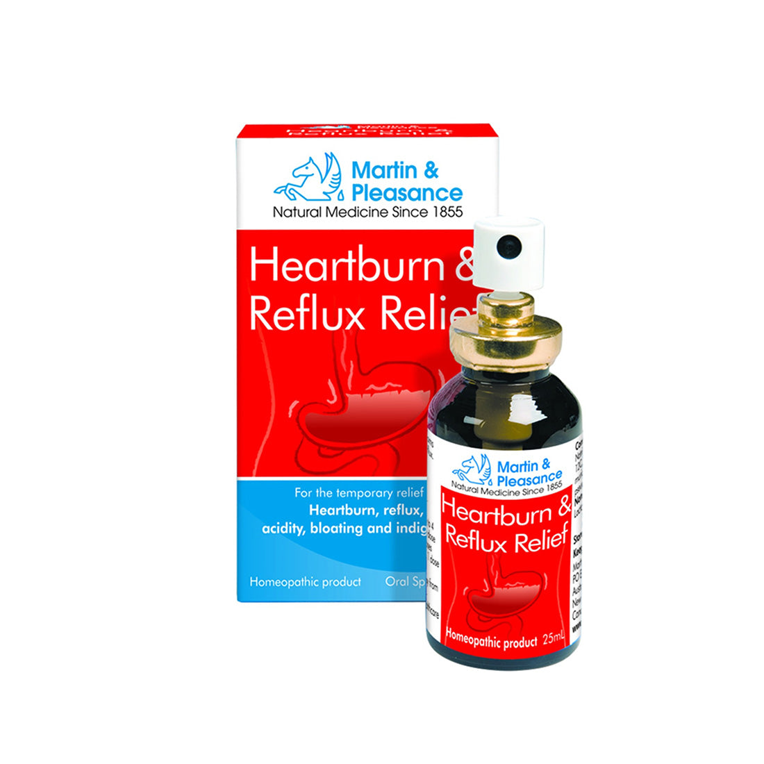 Martin & Pleasance Homoeopathic Complex Heartburn & Reflux Relief 25ml Spray, Australian & Natural