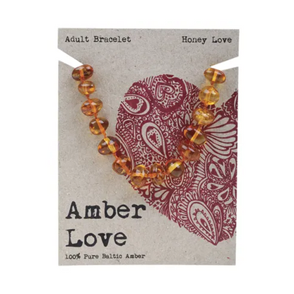 Amber Love 100% Baltic Amber, Adult's Bracelet 20cm, Please Choose Your Design