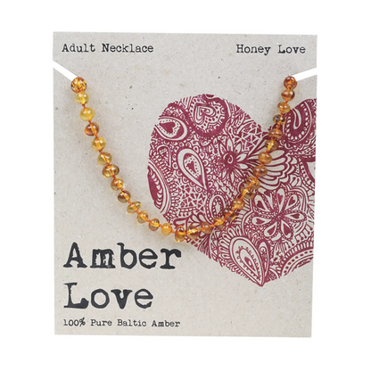 Amber Love 100% Baltic Amber, Adult's Necklace 46cm, Please Choose Your Design