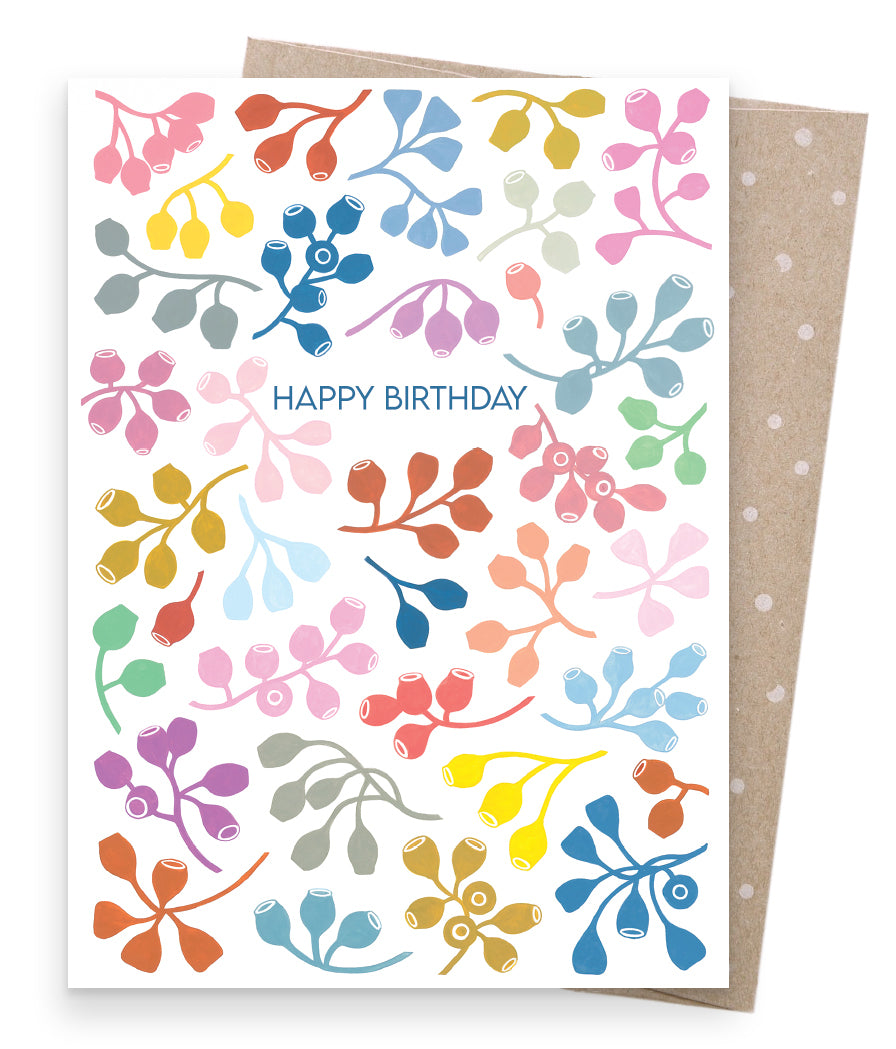 Earth Greetings Gumnut Gathering Card, Claire Ishino Collection (Includes One Card & One Kraft Envelope)