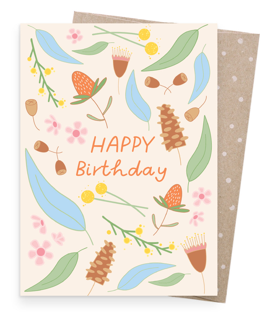 Earth Greetings Birthday Forage Card, In House Collection (Includes One Card & One Kraft Envelope)