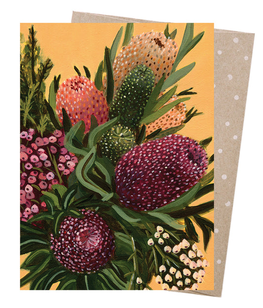 Earth Greetings Flower Explosion Card, Vickie Liu Collection (Includes One Card & One Kraft Envelope)
