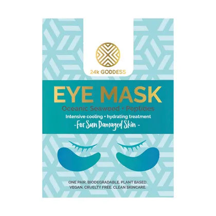 24K Goddess Eye Mask, For Sun Damaged Skin Single (1Pair) Or 10 Pack (10 Pairs), Oceanic Seaweed & Peptides