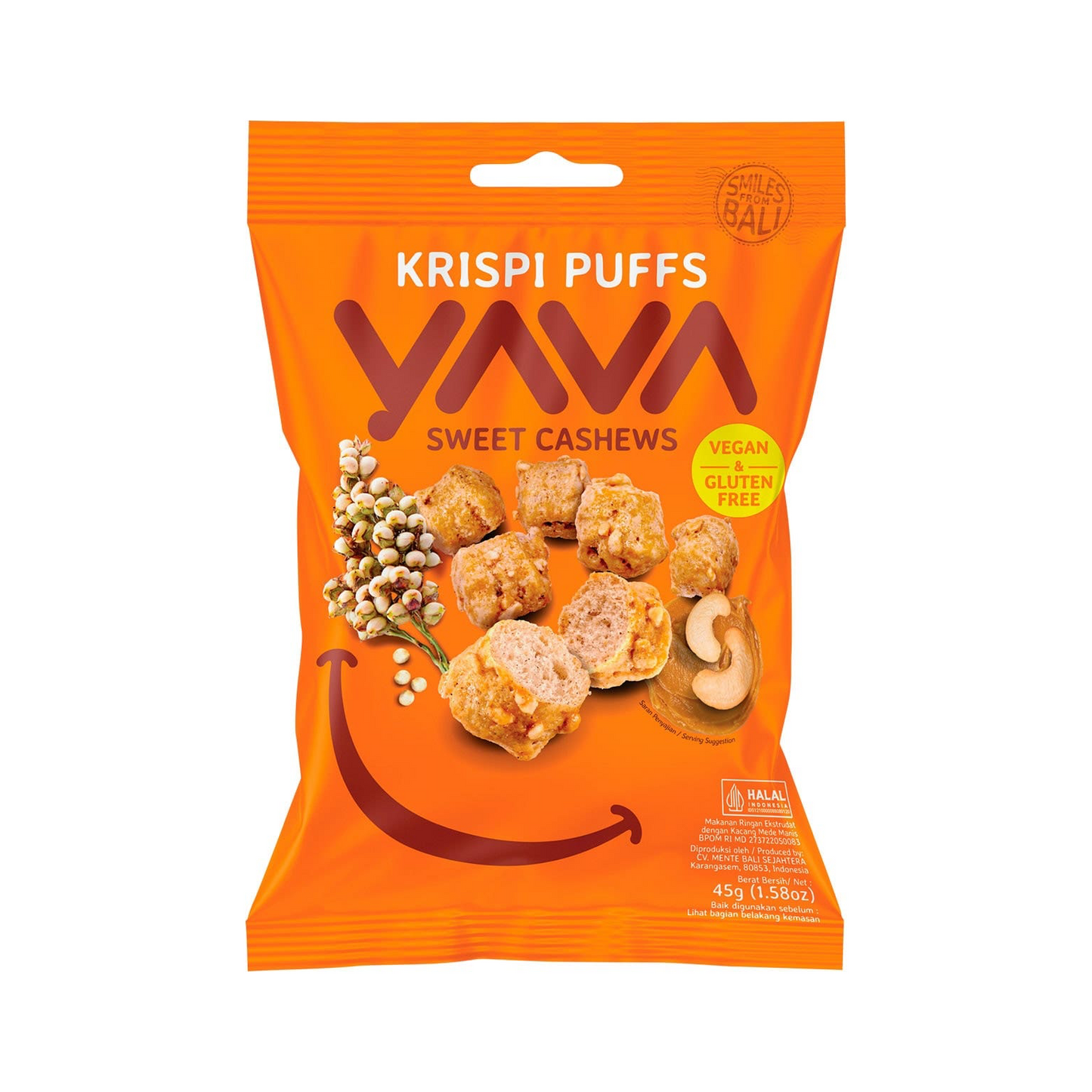 Yava Krispi Puffs 45g, Sweet Cashews Flavour