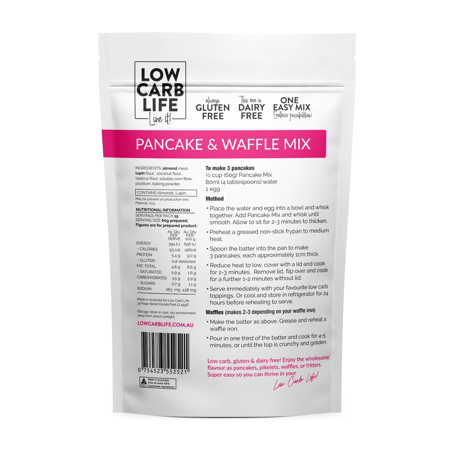 Low Carb Life Keto Bake Mix 300g, Pancake And Waffle Mix