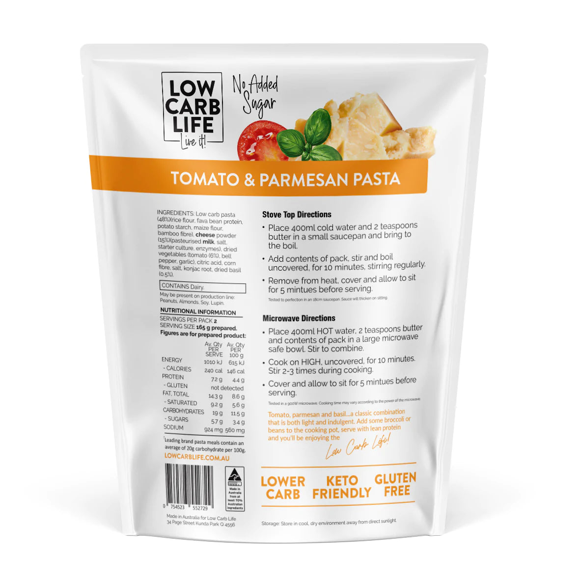 Low Carb Life One Pot Pasta 90g, Tomato & Parmesan Flavour