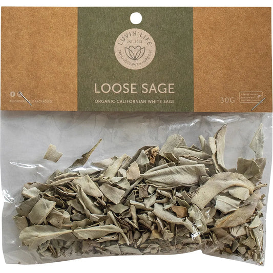 Luvin Life White Sage 30g, Loose Sage Organic Californian