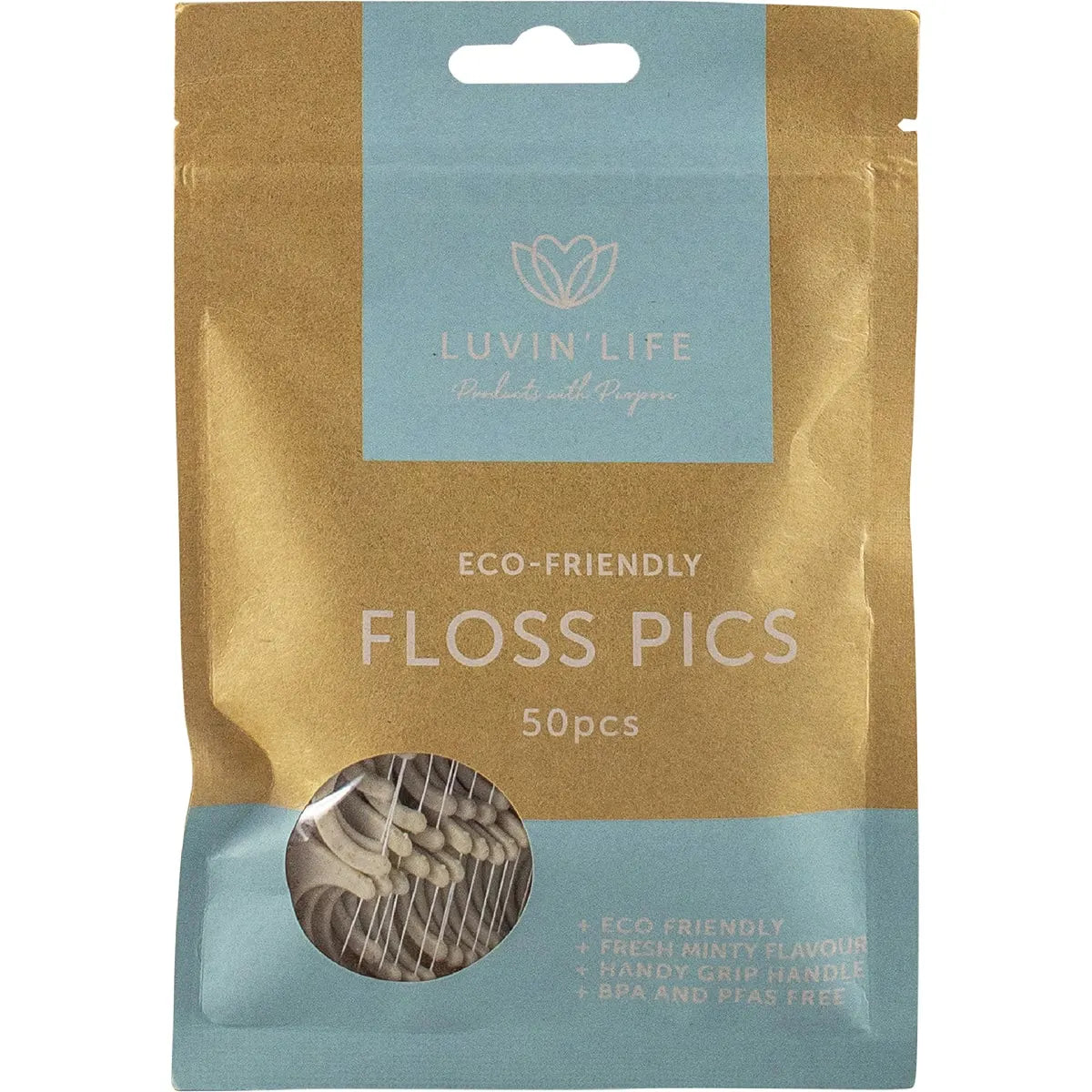 Luvin Life Floss Pics 50pcs, Eco-Friendly With A Fresh Minty Flavour