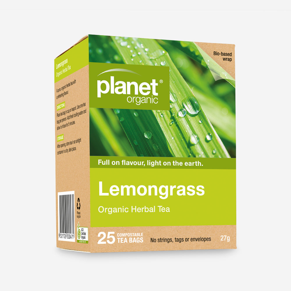 Planet Organic Herbal Tea 25 Tea Bags, Lemongrass; Refresh & Reenergise