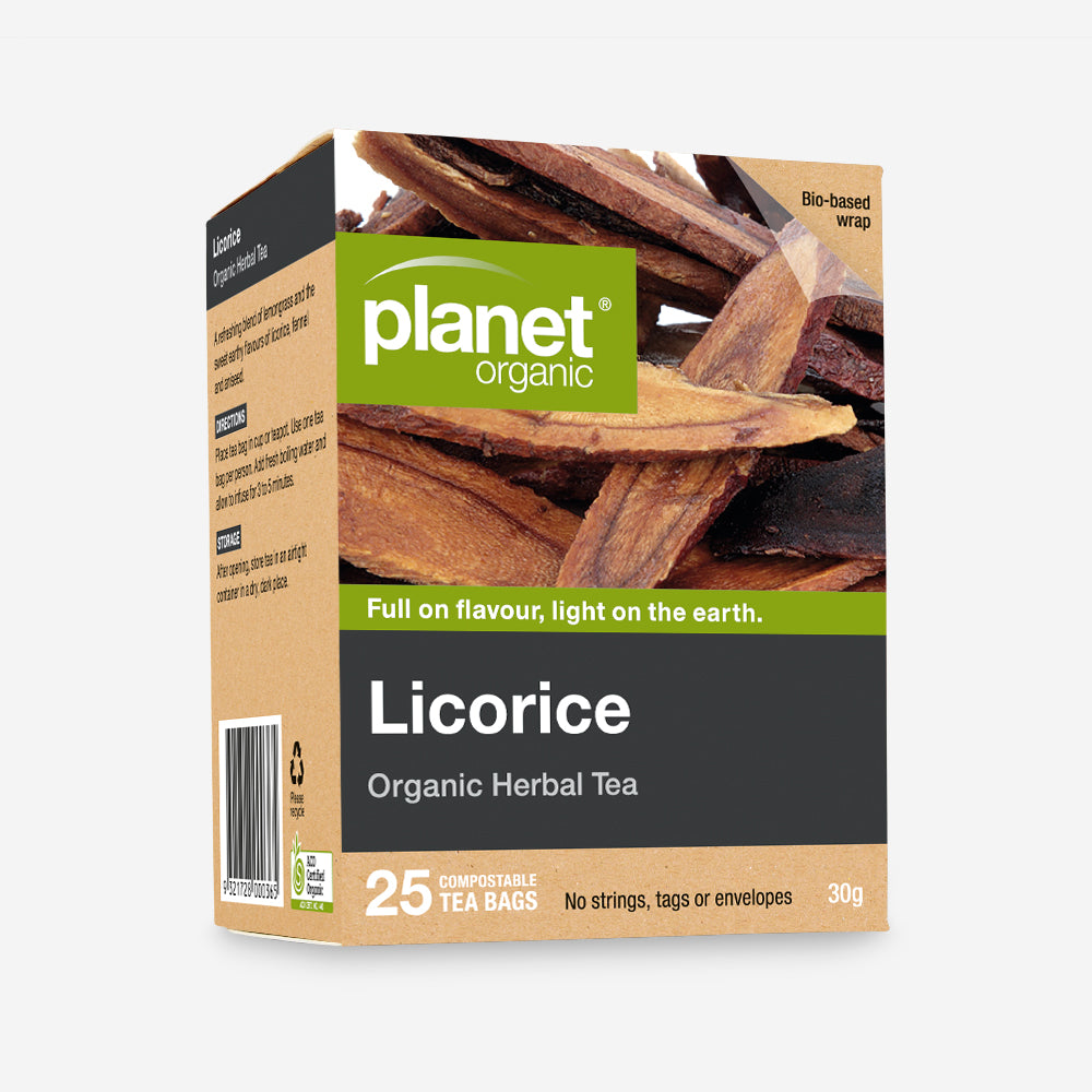 Planet Organic Herbal Tea 25 Tea Bags, Licorice Blend; Aids Digestion & Boosts Your Immune System