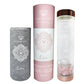 Luvin' Life Water Bottle 550ml, Rose Quartz Crystals & Rose Gold 'Love' (Includes Sleeve)