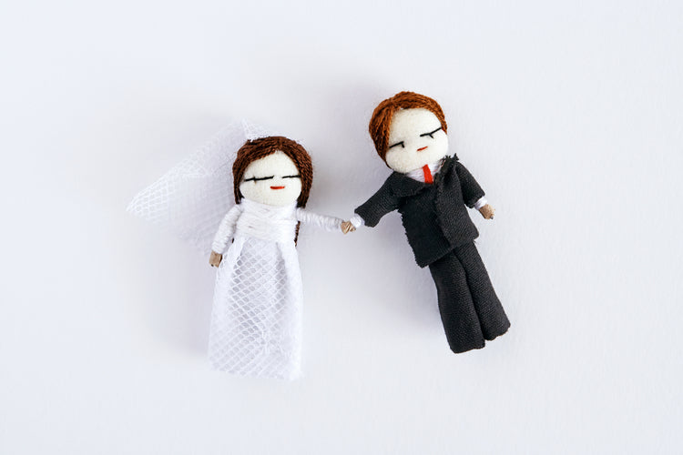 Saltco Guatemalan Worry Doll Wedding Pair 5cm, 100% Handmade In Guatemala