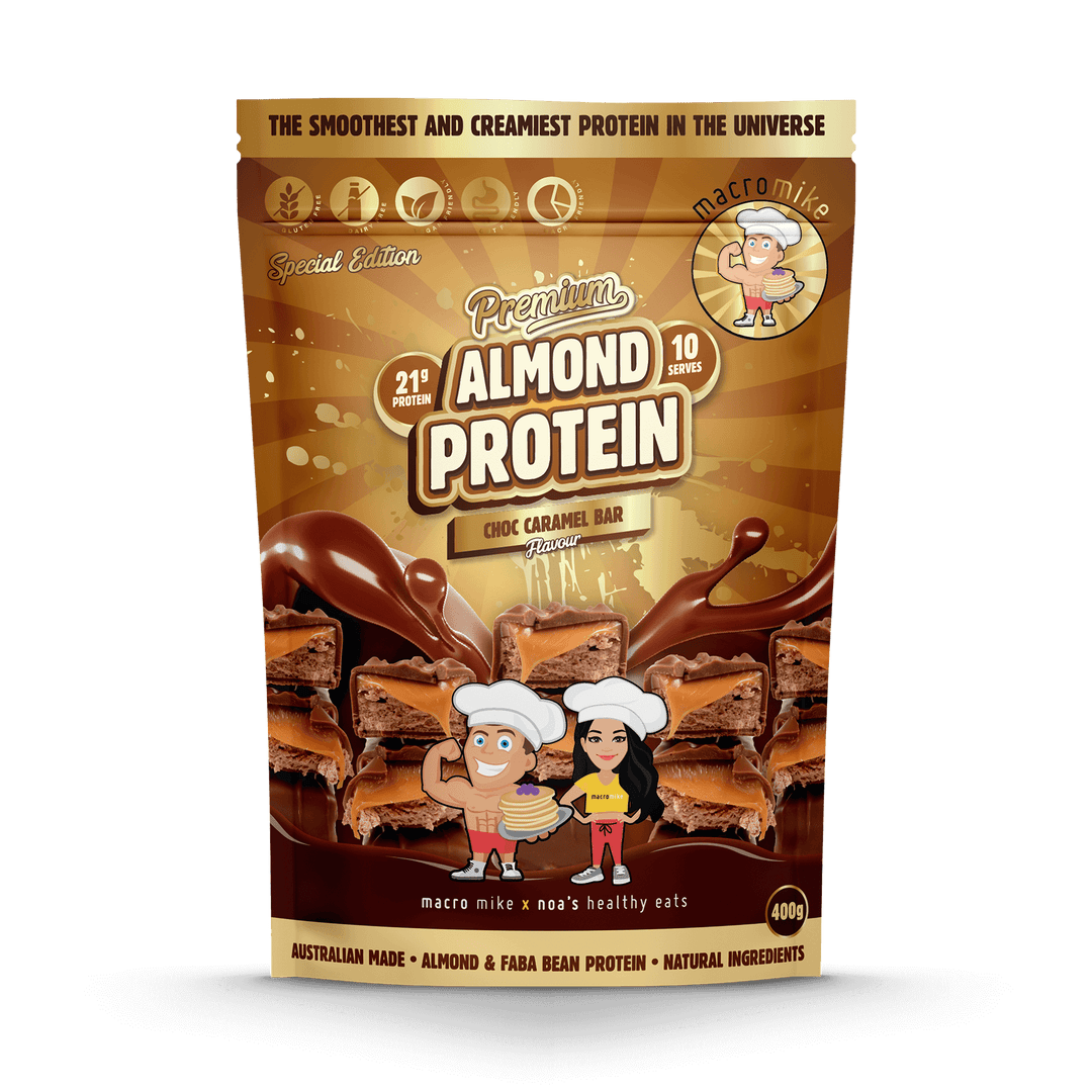 Macro Mike Premium Almond Protein 400g, Choc Caramel Bar Flavour