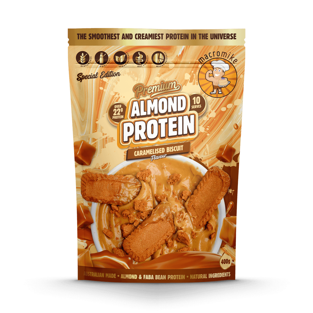 Macro Mike Premium Almond Protein 400g, Caramelised Biscuit Flavour