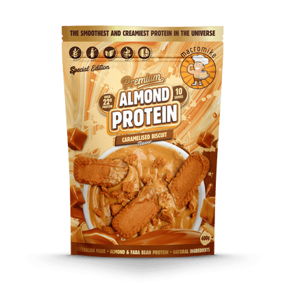 Macro Mike Premium Almond Protein 400g, Caramelised Biscuit Flavour