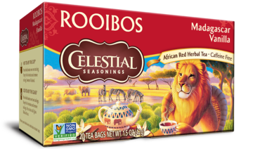 Celestial Seasonings Herbal Tea 20 Bags, Rooibos Madagascar Vanilla Caffeine Free