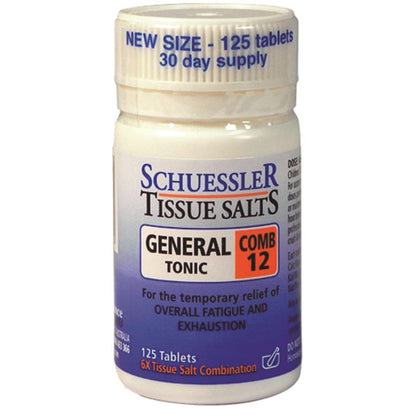Martin & Pleasance Schuessler Tissue Salts Comb 12, 125 Or 250 Tablets; General Tonic