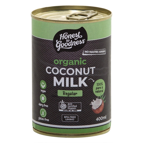 Honest To Goodness Coconut Milk Regular 400ml, Australian Certified Organic